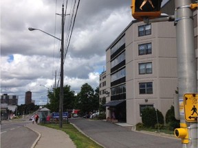 A 60-year-old resident of the long term care home, right, operating a motorized wheelchair, died Sunday at 11:45 p.m. after a vehicle collided with her while she was crossing Montreal Road, just west of Elwood Street.