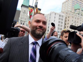 Benjamin Perrin arrives at the Ottawa courthouse to testify at the Mike Duffy trial.