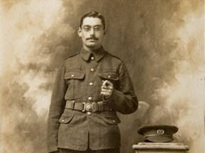Charles Shanks in uniform before being sent to Gallipoli, where he was killed.
