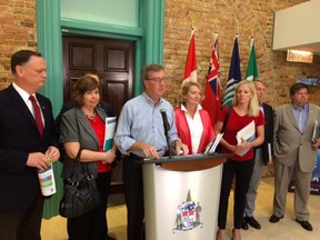 Mayor Jim Watson and the Ottawa-area Liberal candidates.