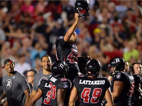 On July 24, Delbert Alvarado was hoisted by his Redblacks teammates after kicking the game-winning field goal in overtime against the Calgary Stampeders. On Saturday, team members learned that Alvarado has been given the boot.