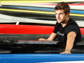 Drew Hodges, 21, a local canoeist from the Rideau Canoe Club, who is also on the national team, was out and about checking his ride for tomorrow.  Paddlers from all over the country were gathering at Mooney's Bay Park Monday for the 2015 Canadian Sprint CanoeKayak Championships, which start Tuesday.