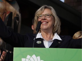 Green party leader Elizabeth May was studying for the big debate Wednesday.