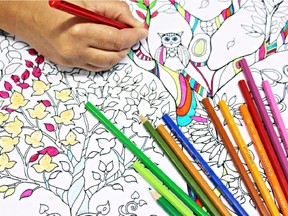 Colouring books for adults feature intricate designs to help you de-stress.