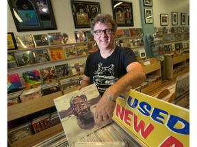 John Thompson is owner of The Record Centre on Wellington Ave which sells mostly new and used vinyl along with restored turntables and other electronics.  Assignment - 121316 Photo taken at 11:32 on August 12. (Wayne Cuddington/ Ottawa Citizen)