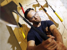 Kallen Saczkowski, who will be the chief axe thrower at Bad Axe Throwing in Ottawa, says the activity works on two levels for participants: “They get to let out their competitive side and their fun side."