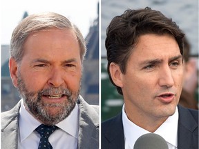 Justin Trudeau and Tom Mulcair.