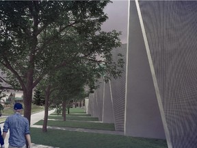 Rendering of the scaled-back Memorial to the Victims of Communism, looking east toward the Parliament Buildings.