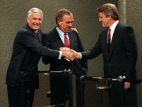 In 1984, John Turner, Ed Broadbent, and Brian Mulroney were the party leaders vying in debates.  Not much has changed since they had their 1984 debate on women's issues, writes Jenn Jefferys.