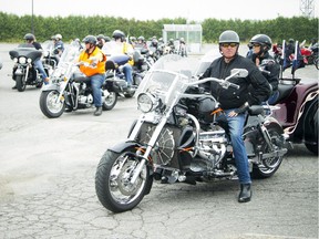 Motorcyclists line up to leave for the first annual Ride for Robin Saturday Aug. 15, 2015