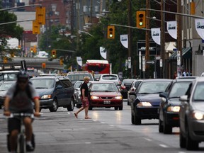 Traffic on Bank Street in the Glebe.