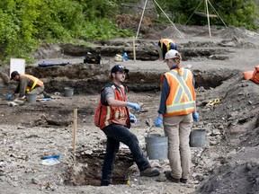 Archeologists look for artifacts from the early days of LeBreton Flats in this 2012 photo.