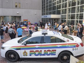 Ottawa Police Cruiser with Pride decals.