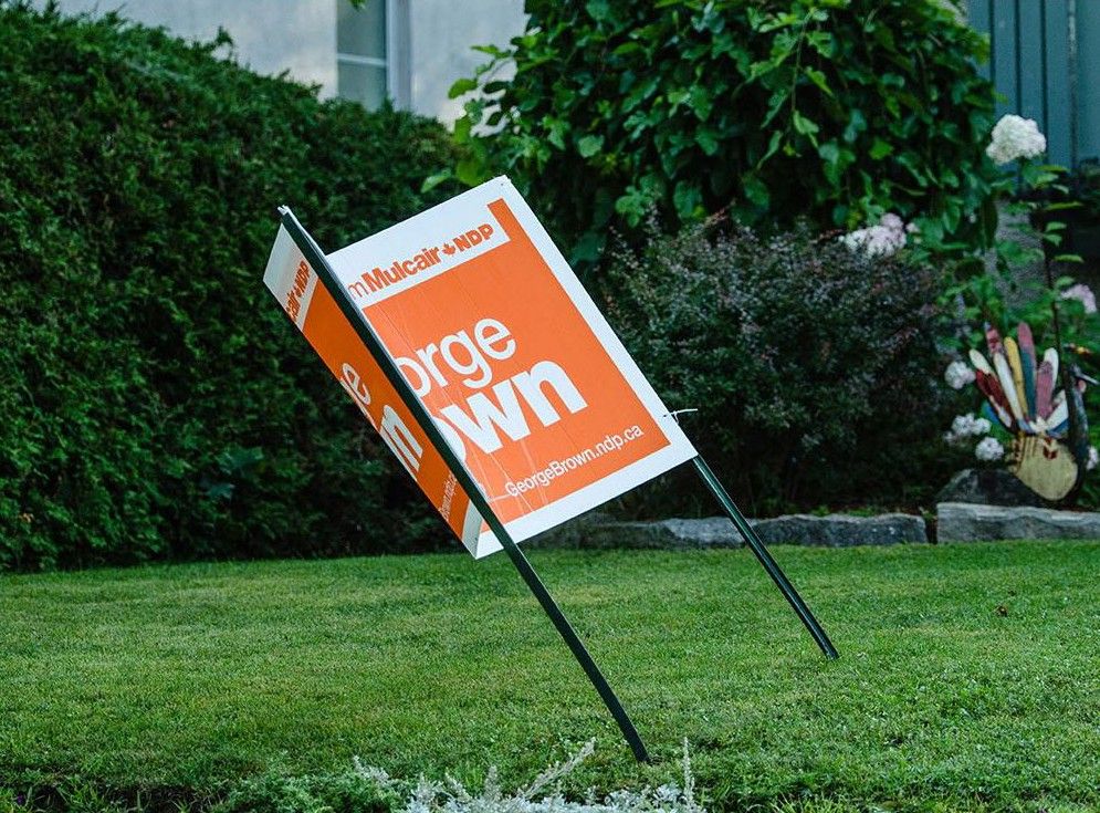 Ottawa South NDP candidate George Brown's lawn signs were vandalized over the weekend. 