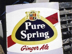 Pure Spring Ginger Ale sign