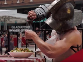 Screen grab of one of the new "Gladiators" advertisements from the Canadian War Museum.