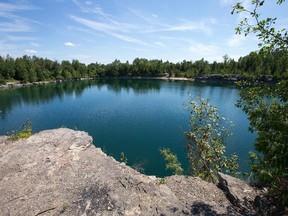 The quarry near Cedarhill Drive in Ottawa's west end where a person drowned on Sunday evening.