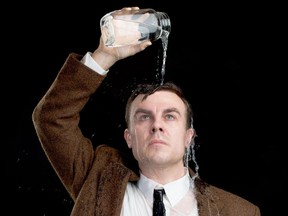 Actor Brad Long pours a flammable liquid on his head in a scene from Re:Union.