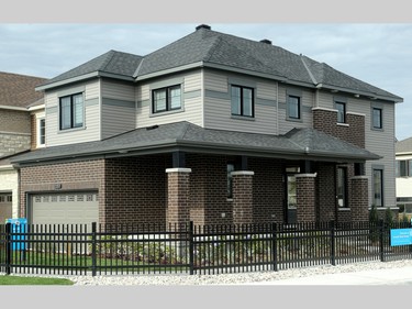The Talbot corner model is the most contemporary of the models on display. It also fits a double-car garage onto a 30-foot lot.