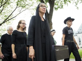 A memorial march for the 'victims of Harperism' took place Saturday Sept 19, 2015 starting from the Supreme Court Lawn and marching to Parliament Hill.