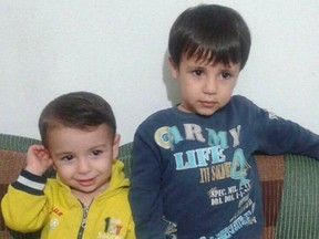 Alan, left, and his brother Galib Kurdi are seen in an undated family handout photo courtesy of their aunt, Tima Kurdi.