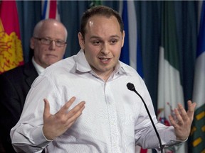 Faisal Alazem, of the Syrian Canadian Council, appears at a news conference in this file photo.