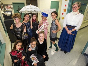 Alyson Bartlett's grade six English class is all dressed up as a number of Elmwood School's 350 students and teachers dressed up in fashions from the twenties as they re-enact 1915 school life to celebrate the school's centennial. Assignment - 121761 Photo taken at 10:28 on September 30. (Wayne Cuddington/ Ottawa Citizen)