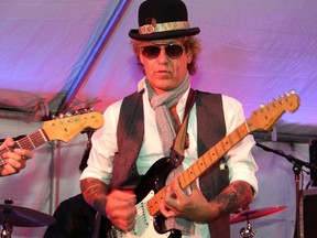 Dragons' Den star Michael Wekerle, who loves his rock music and tattoos, performed on stage Thursday, September 24, 2015, during a benefit party for the Dave Smith Youth Treatment Centre on the site of the new SoHo Champagne luxury condo project.