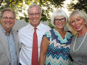 From left, Citizen Advocacy of Ottawa executive director Brian Tardif with co-hosts James Wright and Donna Thomson, and director of fund development Gail Carroll on Tuesday, September 15, 2015, at a private benefit to raise funds and awareness for a local organization that's been helping people with disabilities for more than 40 years.