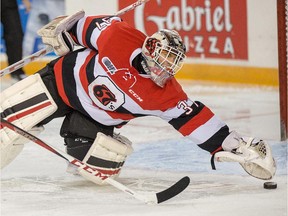 The Ottawa 67's Leo Lazarev, seen in a file photo, and Liam Herbst combined to give up six goals on 30 shots on Friday, Sept. 25, 2015 in Mississauga.