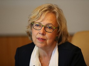 Green party Leader Elizabeth May talks to the Citizen's editorial board on Tuesday.  (Jean Levac/ Ottawa Citizen)