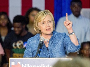 Democratic presidential candidate Hillary Rodham Clinton speaks at a grassroots organizing meeting at Philander Smith College Monday, Sept. 21, 2015, in Little Rock, Ark.