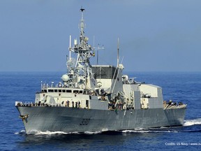 100118-N-5345W-069
CARIBBEAN SEA (Jan. 18, 2010) The Canadian Navy frigate HMCS Halifax (FFH 330) transits the Caribbean Sea. (U.S. Navy photo by Mass Communication Specialist 2nd Class Kristopher Wilson/Released)