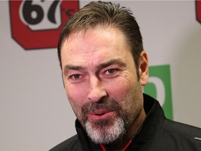 Ottawa 67's coach and GM Jeff Brown helped make thsaid the 6-7 Stepan Falkovsky has grown about four or five inches in the past six months and that it may take him some time to get comfortable on the ice.