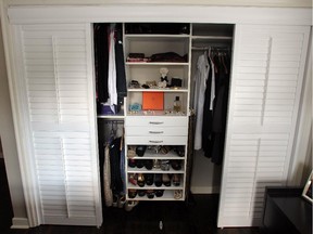 If you share a master closet with a partner, make sure they’re on board with your decluttering project.