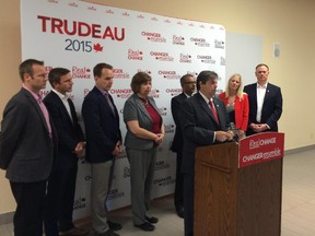 Local Liberal candidates talk housing in Vanier on Thursday, Sept. 10, 2015.