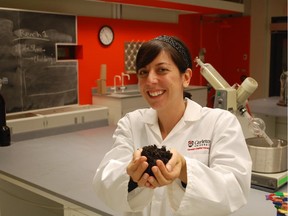 Maria DeRosa, who has helped design 'smart' fertilizers, in her lab at Carleton University.