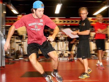 Mike Hoffman during agility/mobility testing.