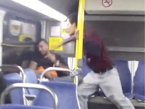 A video still shows a beating that occurred on a No. 95 bus near Fallowfield Road on Sept. 11.