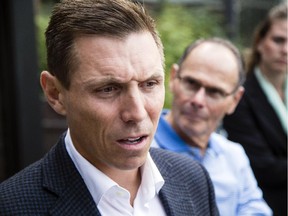 Ontario PC Party Leader, Patrick Brown addresses the media after touring the Ottawa Heart Institute on Monday.