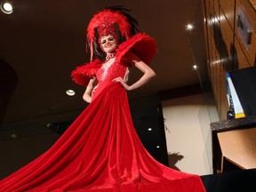 TC & Co. Event Design had model Emily Taylor don a red gown that doubled as a red carpet, covering some six metres of floor, at Brookstreet Hotel's 13th annual Lumière Rouge Gala, held Wednesday, September 16, 2015.