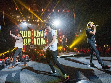 The band One Direction takes to the stage at Canadian Tire Centre on Tuesday night.