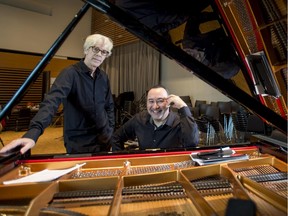 Stewart Copeland, left, and Jon Kimura Parker are combining their talents in Off the Score.