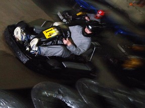Racers at Top Karting, where 16-year-old Zainab Mana was barred from going on the track while wearing a hijab, despite her protests that the veil would not be a hazard.