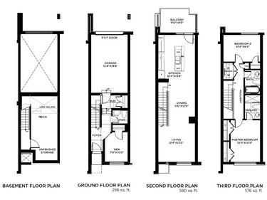 One of the smallest towns is The Uptowne C, a two-bedroom plus den with 1,454 square feet.