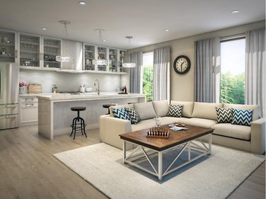 Brantwood singles feature open-concept interiors with oak hardwood floors.