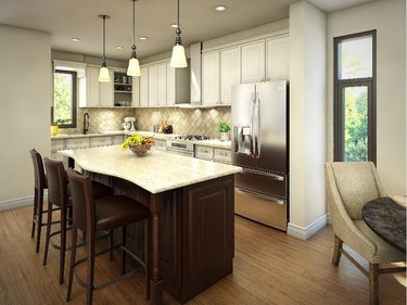Urban Collection singles include designer kitchens with granite or quartz counters and contemporary faucets.