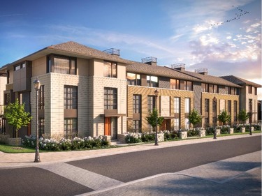 The Uptowne townhomes are also three-storey with either two bedrooms or two bedrooms plus den and range from 1,454 to 1,565 square feet.
