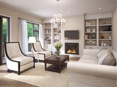 Riverside singles offer smooth finish ceilings, linear fireplaces and oak hardwood floors.