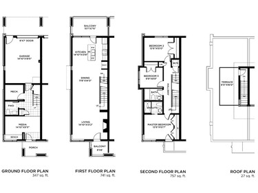 One of the largest towns is the Panorama A, a three-bedroom with rooftop terrace and 1,872 square feet.